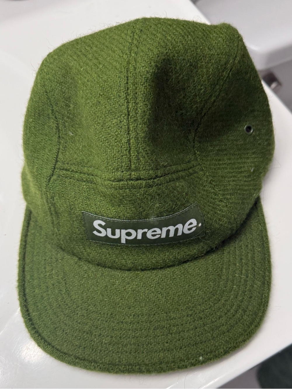 Supreme Kangol Olive Green Wool Camp Cap with Box Logo